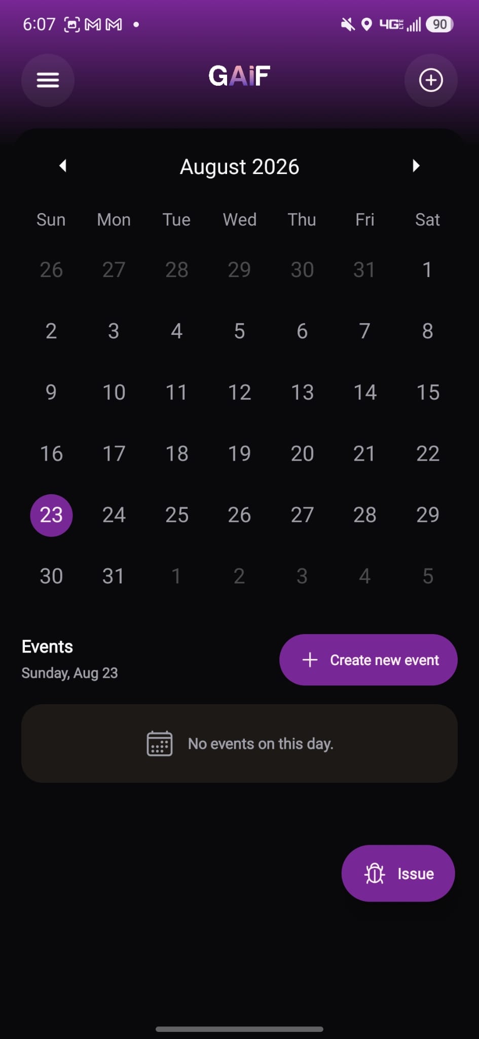 GAiF app screen