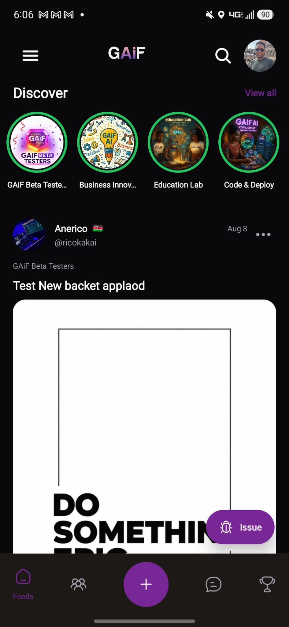 GAiF app screen